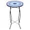 19" Blue Sun Mosaic Glass Patio Side Table